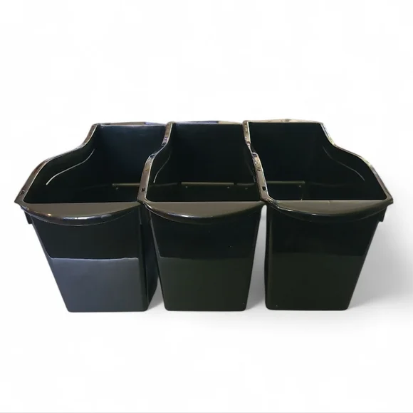 Storex 3 Pack Large Book Bins Heavy Duty Black Plastic Stackable & Linkable - Picture 6 of 13